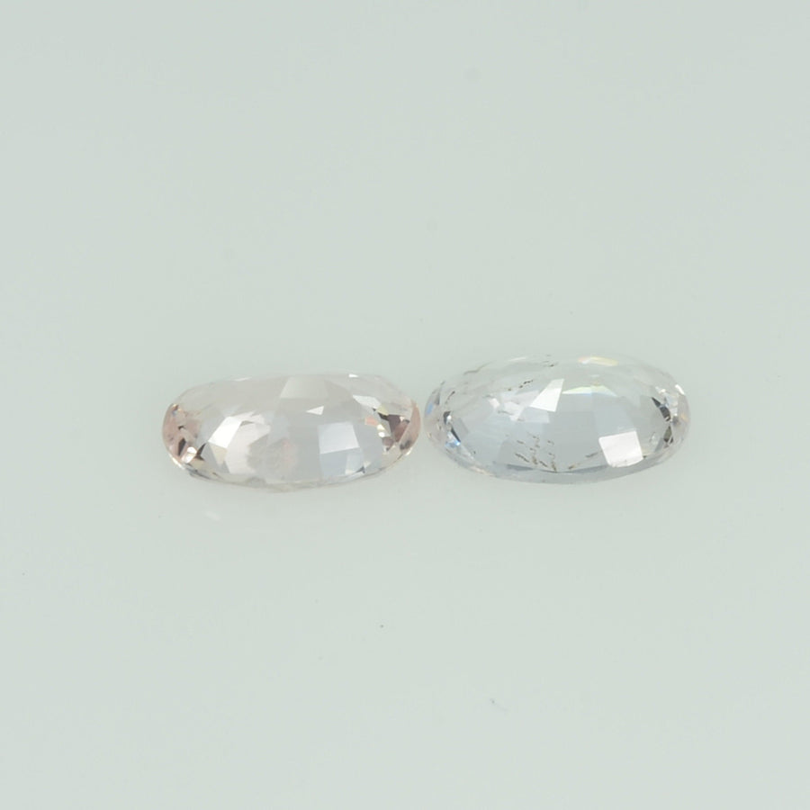 1.00 Cts Natural White Sapphire Loose Pair Gemstone Oval Cut