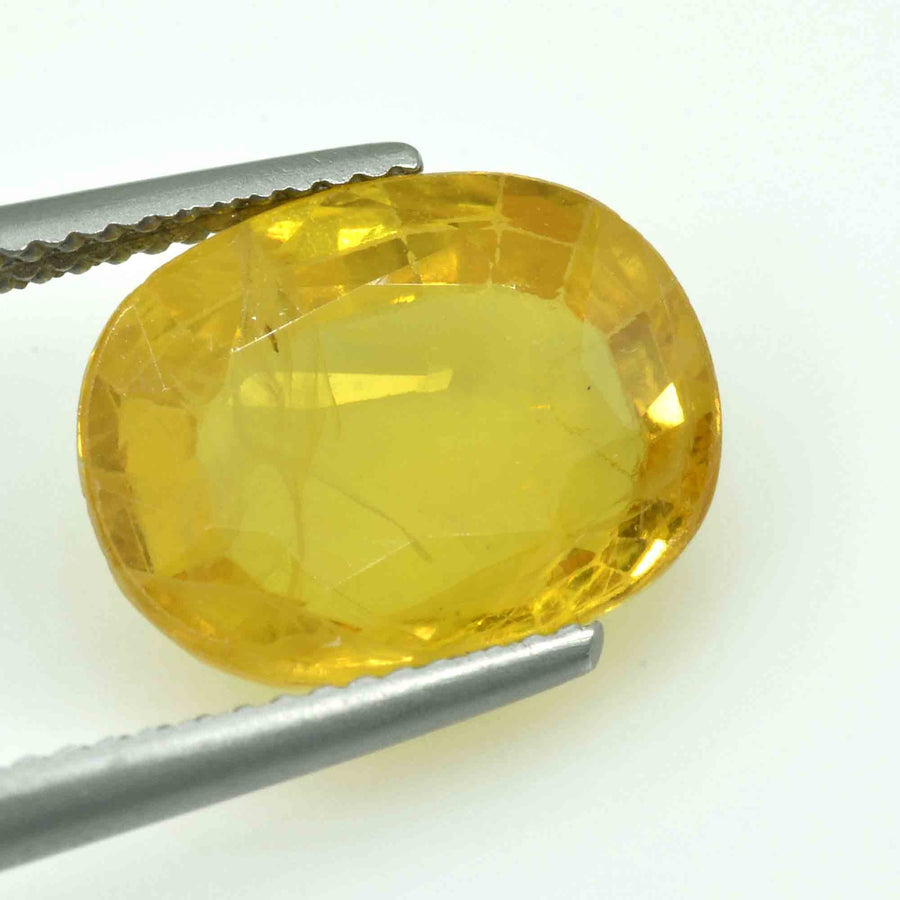 7.70 Cts Natural Yellow Sapphire Loose Gemstone Oval Cut