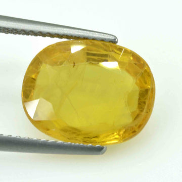 7.70 Cts Natural Yellow Sapphire Loose Gemstone Oval Cut