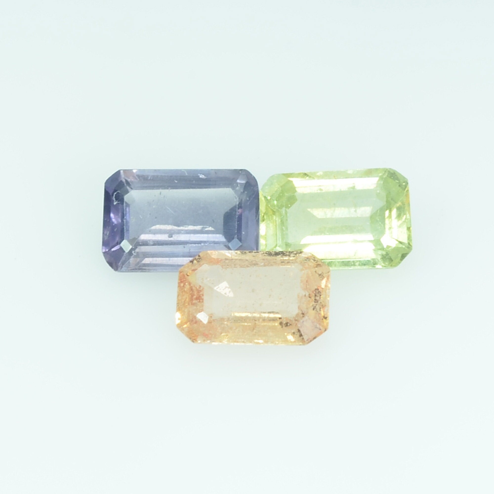 6x4 MM Lot Natural Multi-Color Sapphire Loose Gemstone Octagon Cut ...