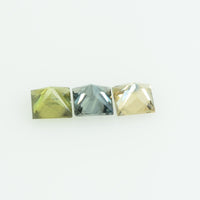 2.6-3.5 MM Natural Princess Cut Green Sapphire Loose Gemstone