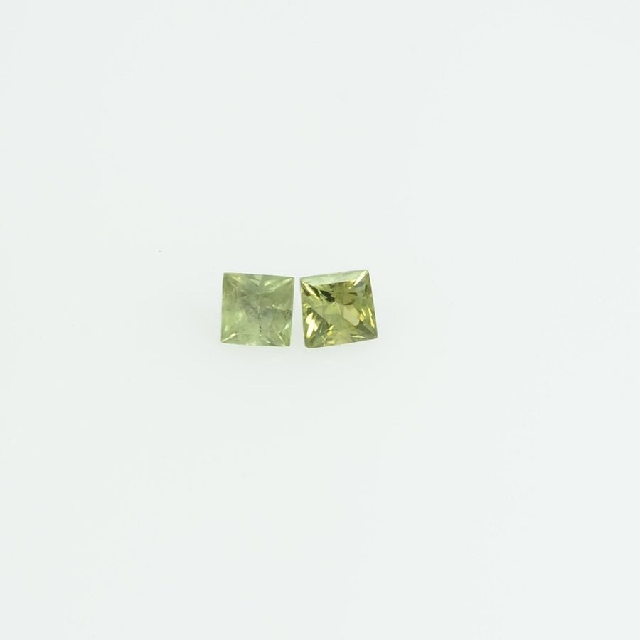 1.9-2.4 MM  Natural Princess Cut Green Sapphire Loose Gemstone