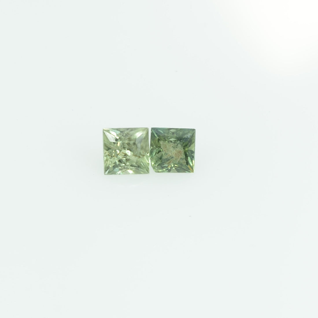 2.5-3.0 MM  Natural Princess Cut Green Sapphire Loose Gemstone - Thai Gems Export Ltd.