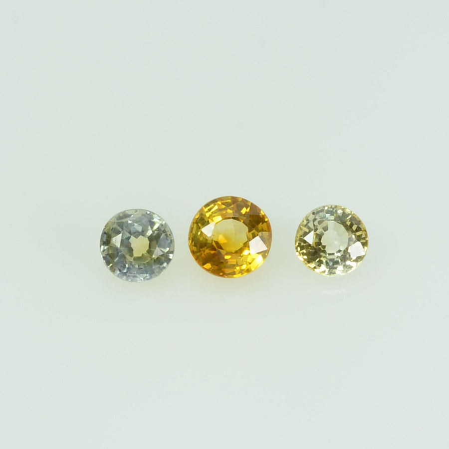 3.0 mm lot Natural Yellow Sapphire Loose Gemstone Round Cut