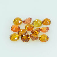 3.0 mm lot Natural Orange Sapphire Loose Gemstone Round Cut