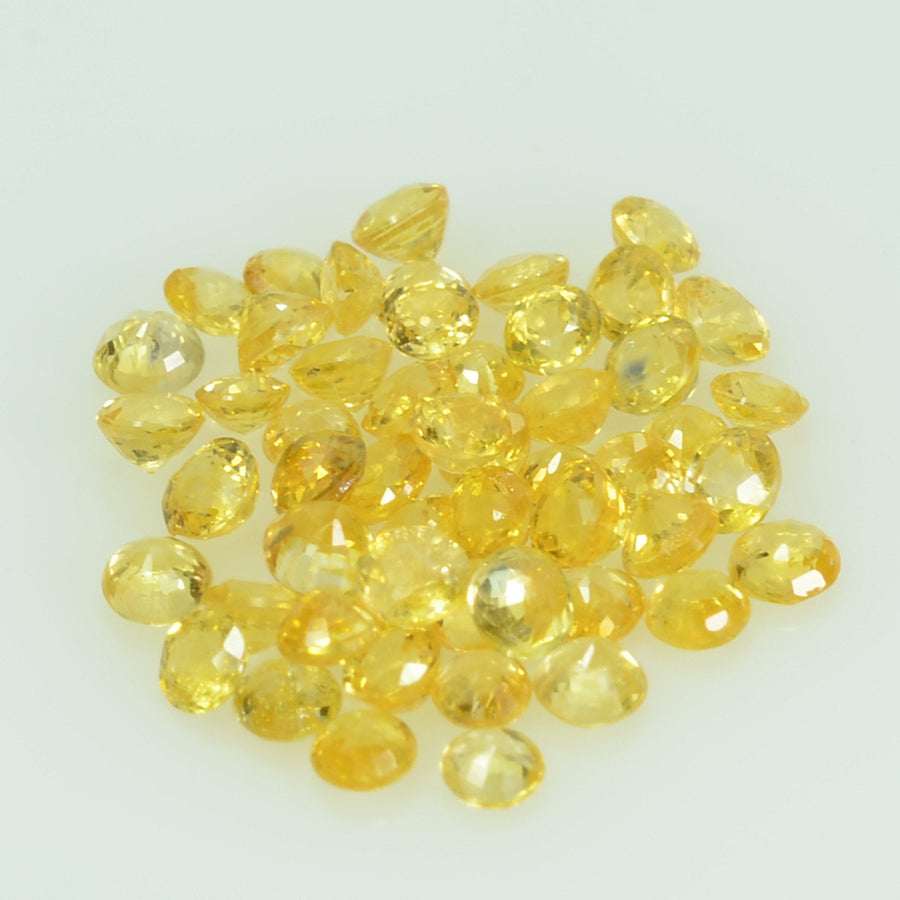 2.0 mm lot Natural Yellow Sapphire Loose Gemstone Round Cut