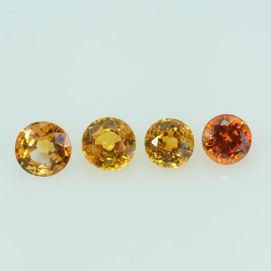 2.0 mm lot Natural Orange Sapphire Loose Gemstone Round Cut
