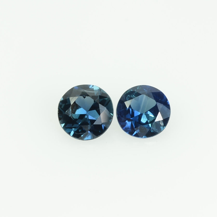 4.0 mm Natural Teal Blue Green Sapphire Loose Gemstone Round Cut