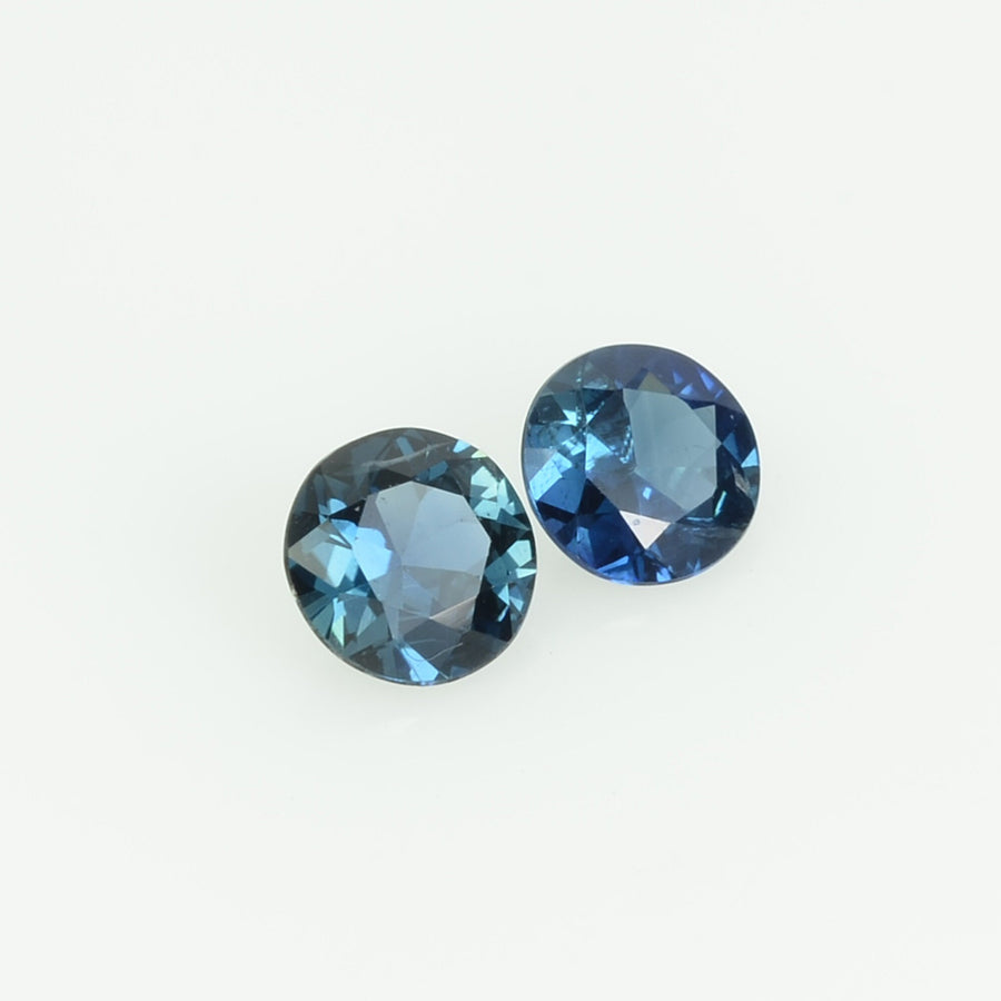 4.0 mm Natural Teal Blue Green Sapphire Loose Gemstone Round Cut