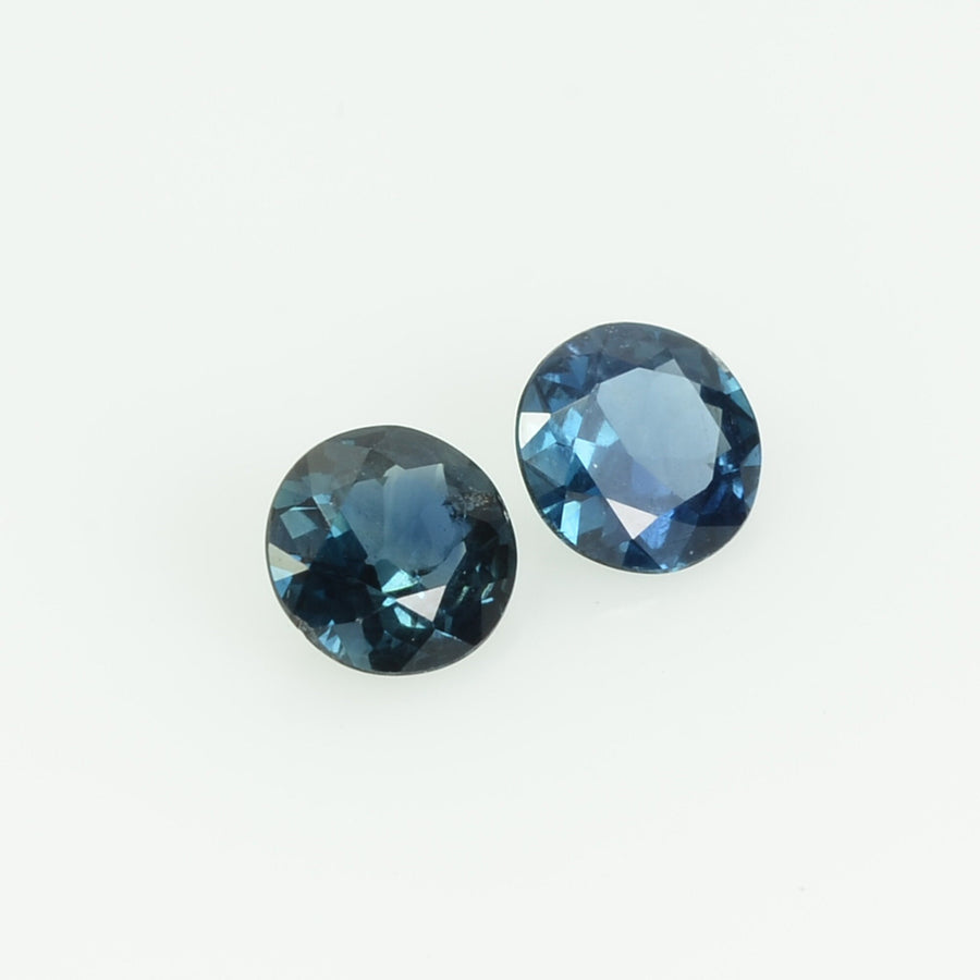 4.0 mm Natural Teal Blue Green Sapphire Loose Gemstone Round Cut