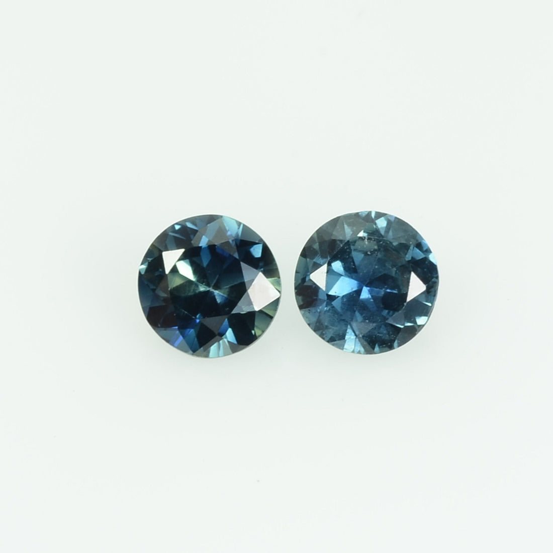 4.0 mm Natural Teal Blue Green Sapphire Loose Gemstone Round Cut