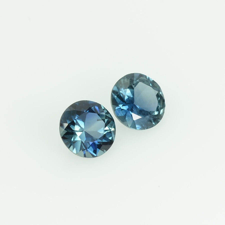 4.0 mm Natural Teal Blue Green Sapphire Loose Gemstone Round Cut