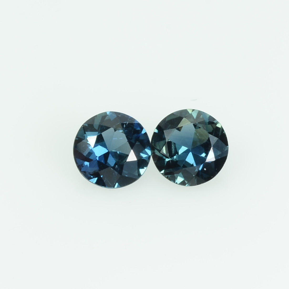 4.0 mm Natural Teal Blue Green Sapphire Loose Gemstone Round Cut