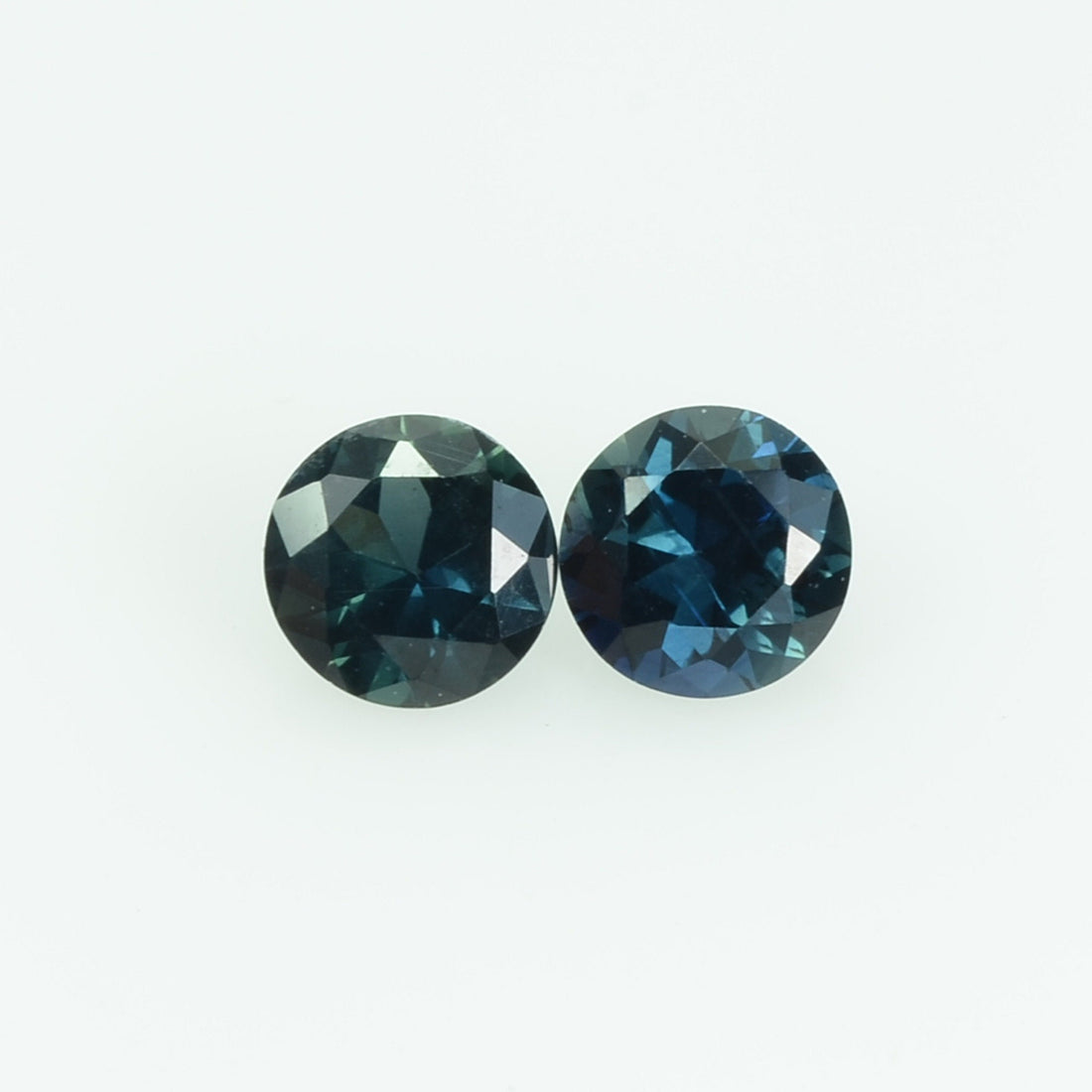 4.0 mm Natural Teal Blue Green Sapphire Loose Gemstone Round Cut