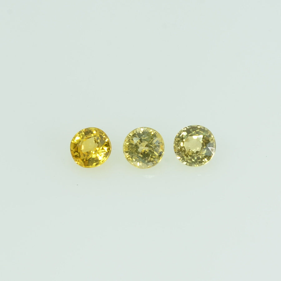 2.5 mm lot Natural Yellow Sapphire Loose Gemstone Round Cut