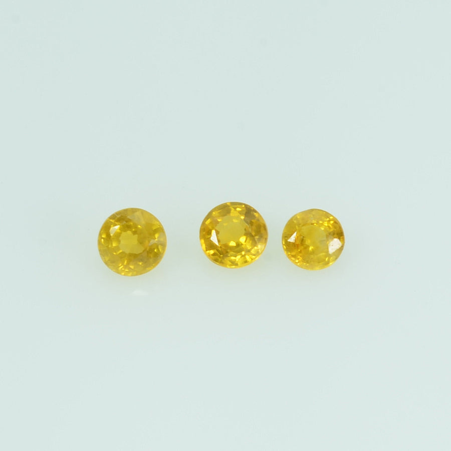 2.5 mm lot Natural Yellow Sapphire Loose Gemstone Round Cut