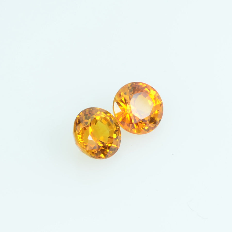 3.2 mm Natural Orange Sapphire Loose Gemstone Round Cut