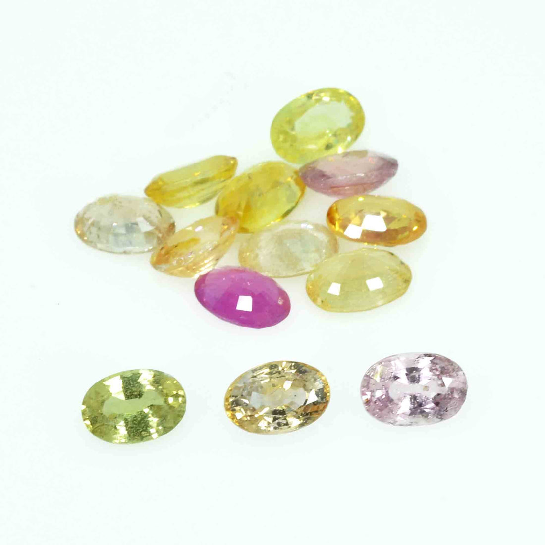6x4 MM lot Natural Multi-Color Sapphire Loose Gemstone Oval Cut