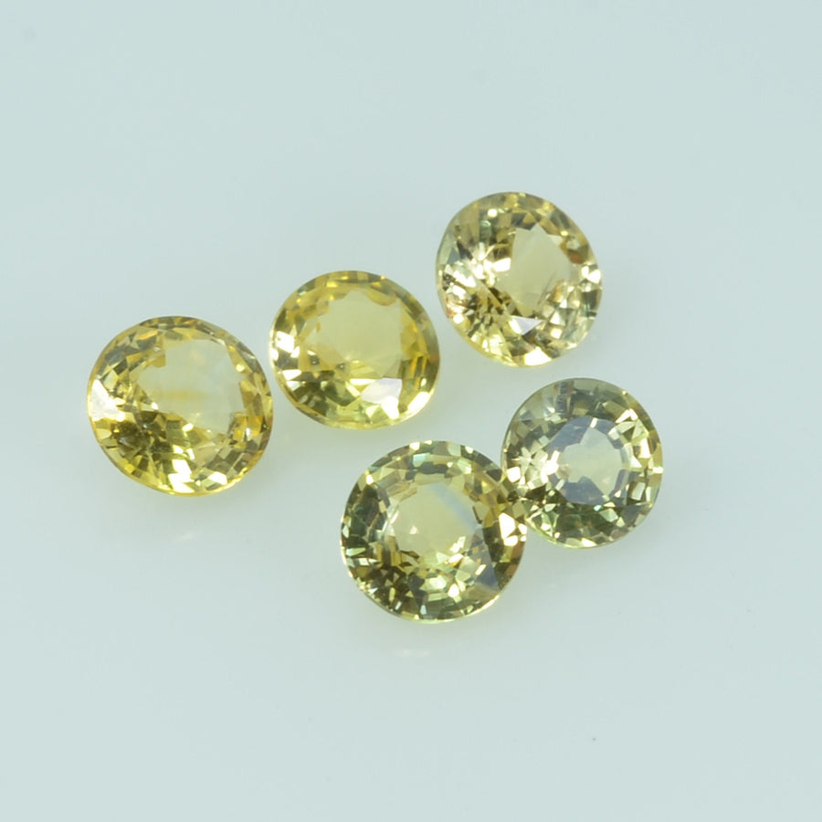 4.0 mm Lot Natural Yellow Sapphire Loose Gemstone Round Cut