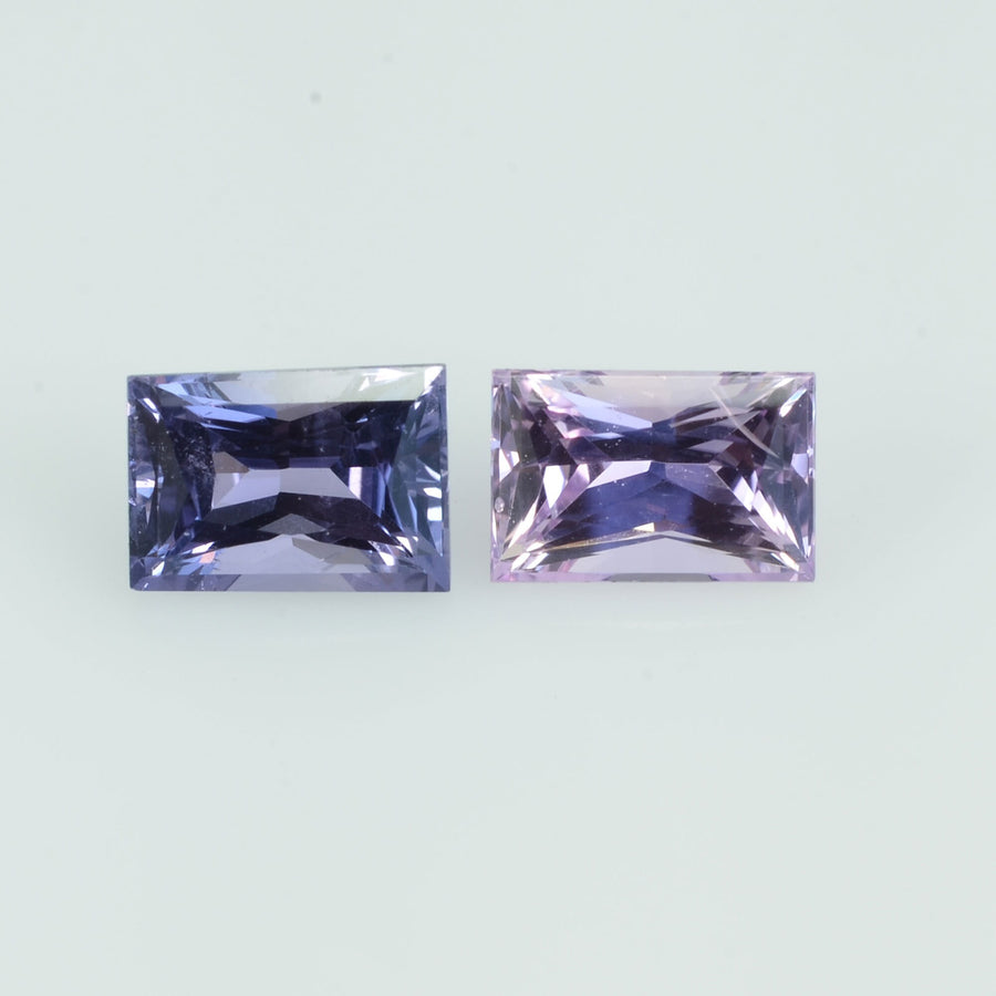 1.28 Cts Natural Fancy Sapphire Loose Pair Gemstone Square Baguette Cut