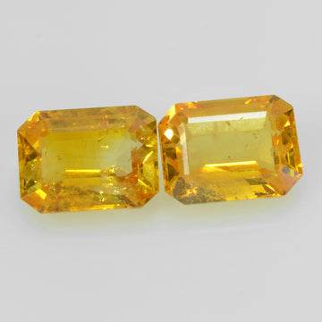 4.08 Cts Natural Yellow Sapphire Loose Pair Gemstone Octagon Cut