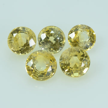 5.0 mm Natural Yellow Sapphire Loose Gemstone Round Cut