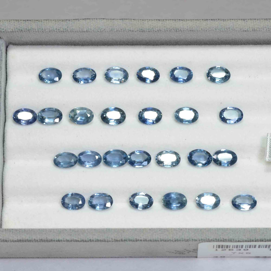 7x5 MM Natural Teal Bluish Green Sapphire Loose Gemstone Oval Cut
