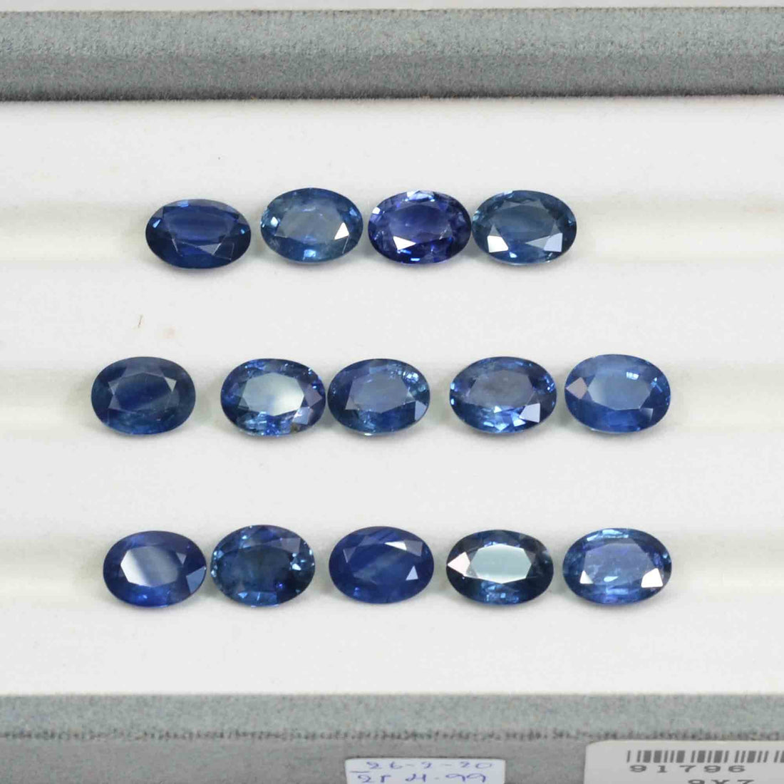 40x30mm Blue Sapphire .PH Flat Back Oval Acrylic Gemstones 4 Pcs