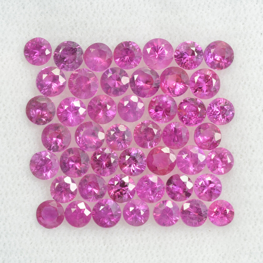 2.5-4.1 mm Natural Pink Sapphire Loose Gemstone Round Diamond Cut Vs Quality