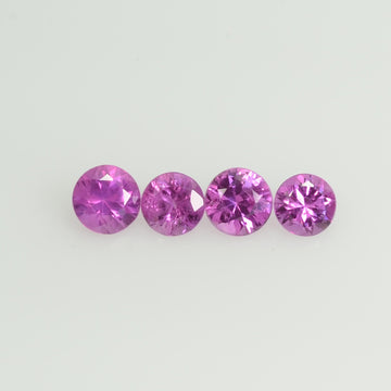 2.5-4.2 mm Natural Pink Sapphire Loose Gemstone Round Diamond Cut Vs Quality