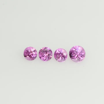2.6-3.5 mm Natural Pink Sapphire Loose Gemstone Round Diamond Cut Vs Quality