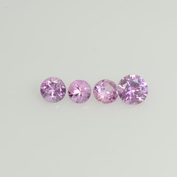 2.6-4.0 mm Natural Pink Sapphire Loose Gemstone Round Diamond Cut Vs Quality