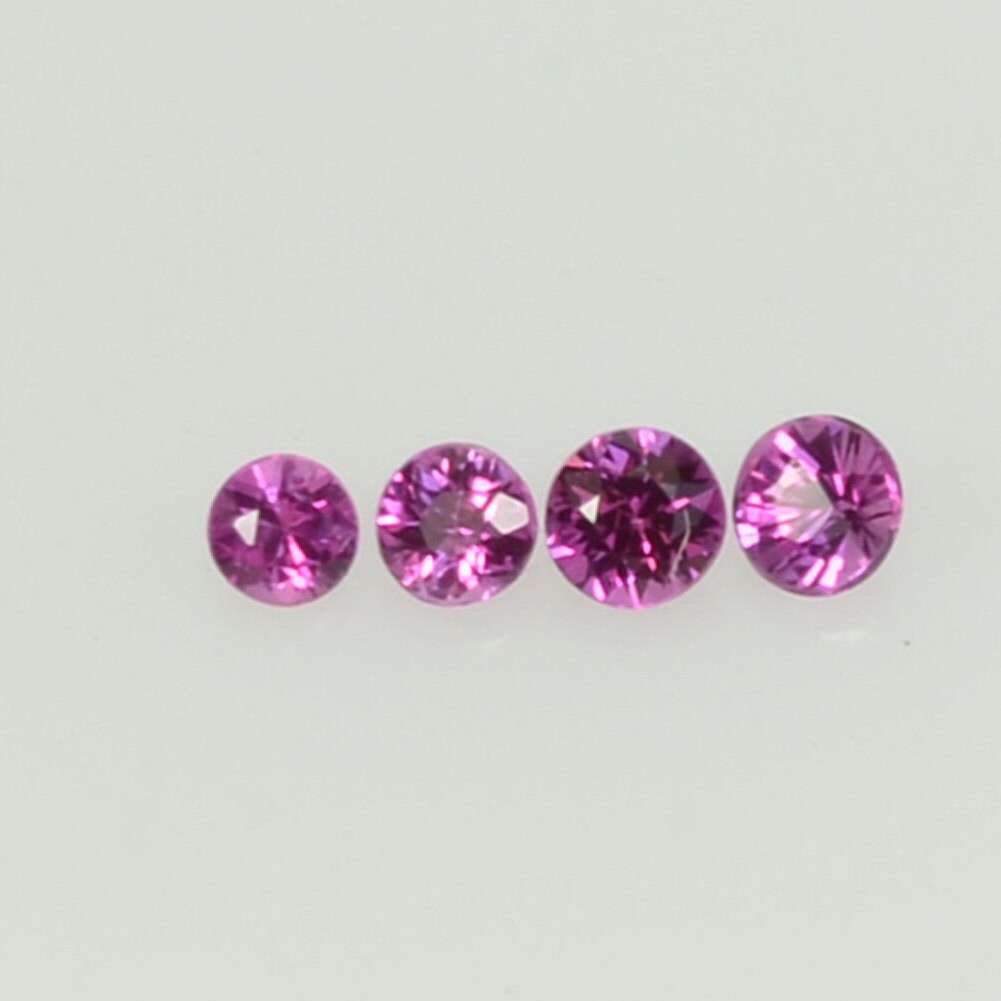 1.4-1.7 mm Natural Pink Sapphire Loose Gemstone Round Diamond Cut Cleanish Quality AA Color