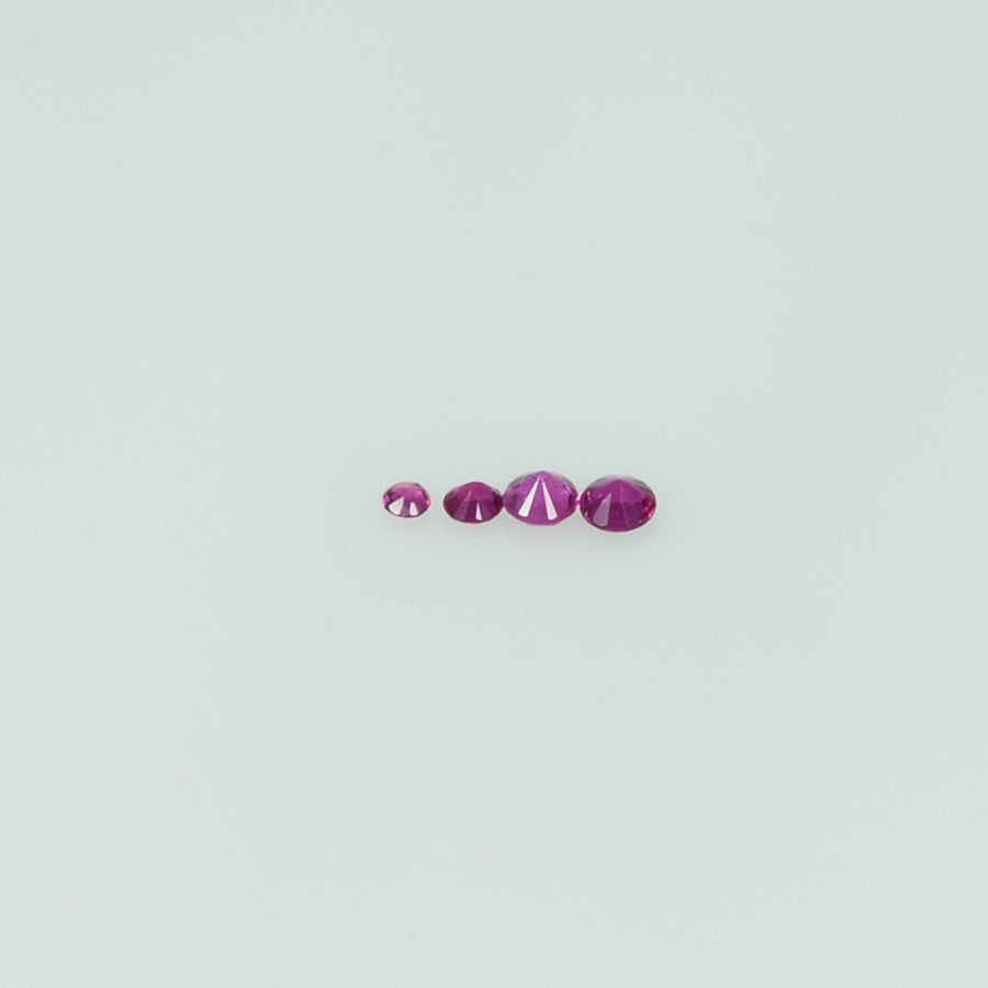1.0-1.8 mm Natural Pink Sapphire Loose Gemstone Round Diamond Cut Vs Quality AAA+ Color