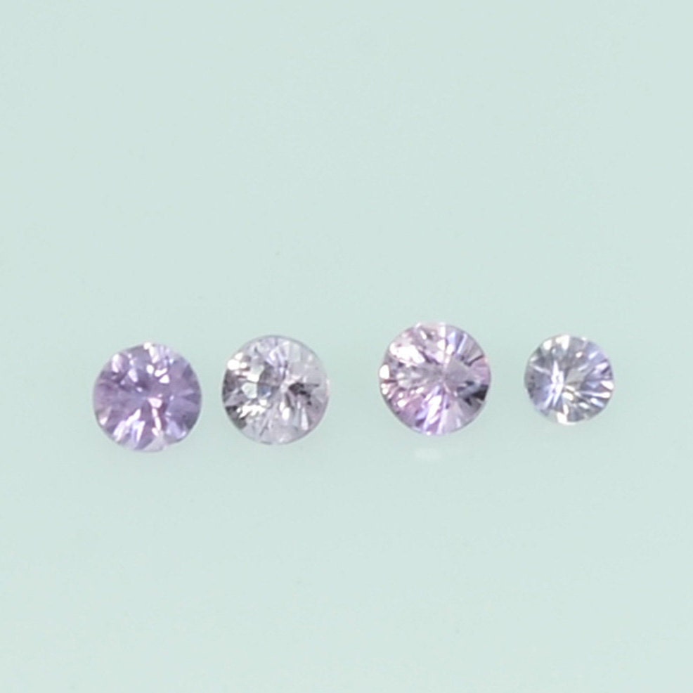 0.8-1.8 mm Natural Pink Sapphire Loose Gemstone Round Diamond Cut Vs Quality Color