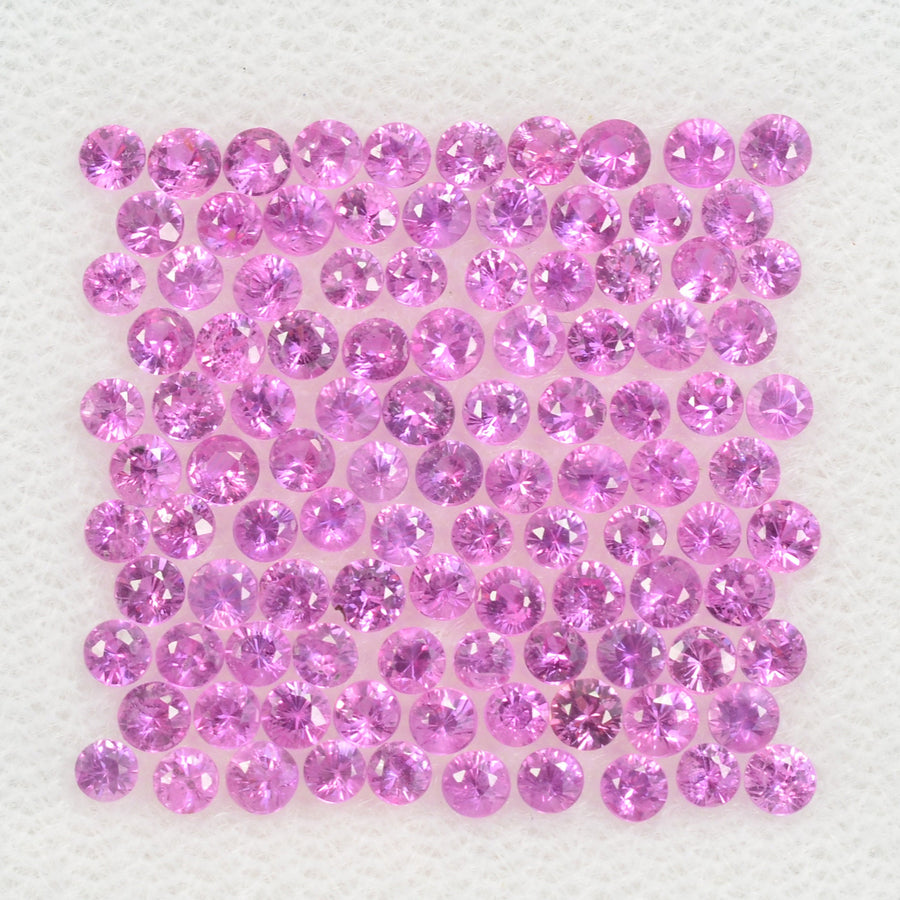 1.8-2.3 mm Natural Pink Sapphire Loose Gemstone Round Diamond Cut Vs Quality Color