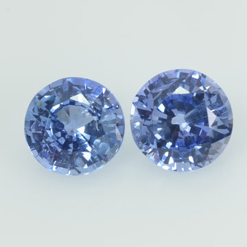 2.06 Cts Natural Blue Sapphire Loose Gemstone Pair Round Cut