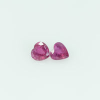 3.5 mm Lot Natural Ruby Loose Gemstone Heart Cut