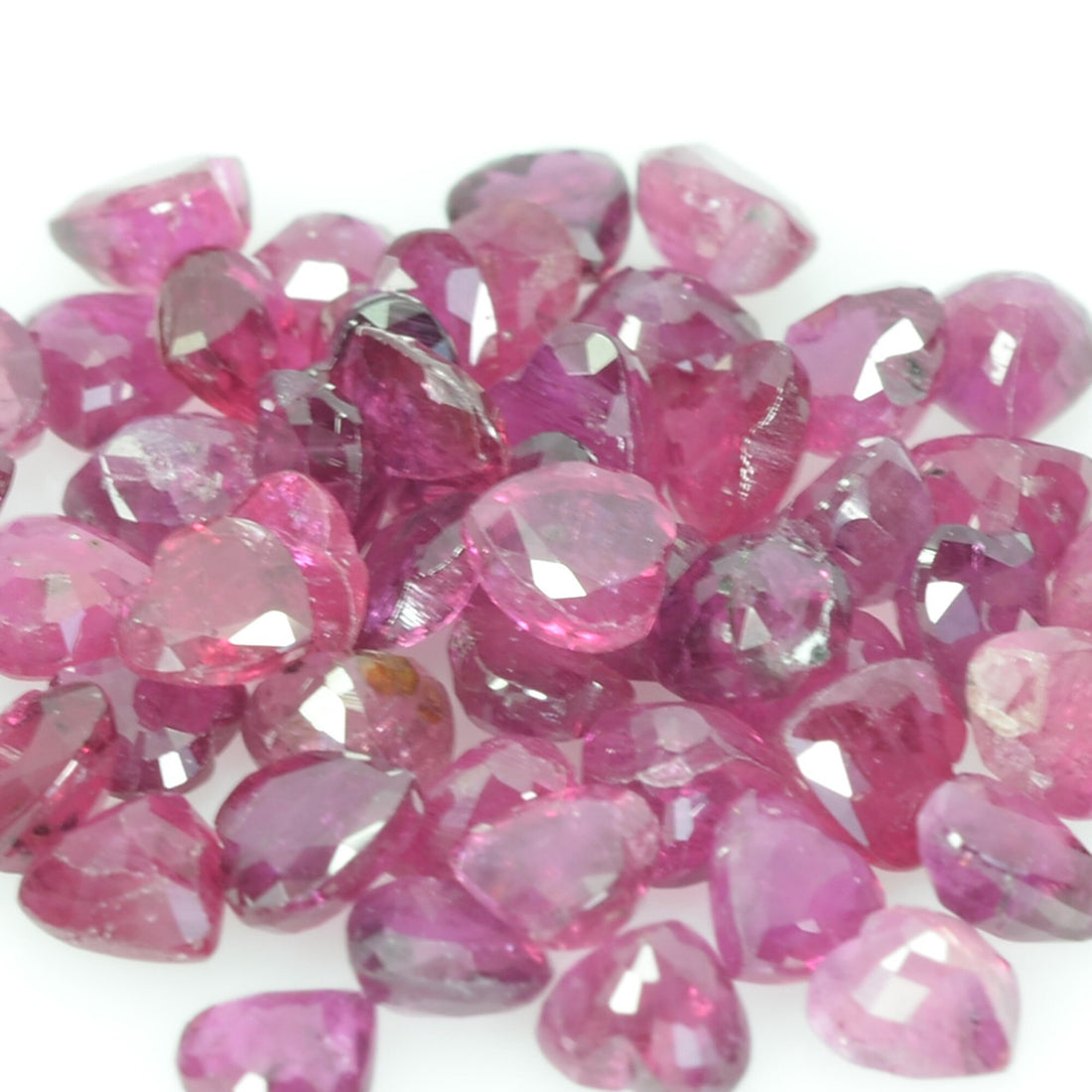 3.5 mm Lot Natural Ruby Loose Gemstone Heart Cut