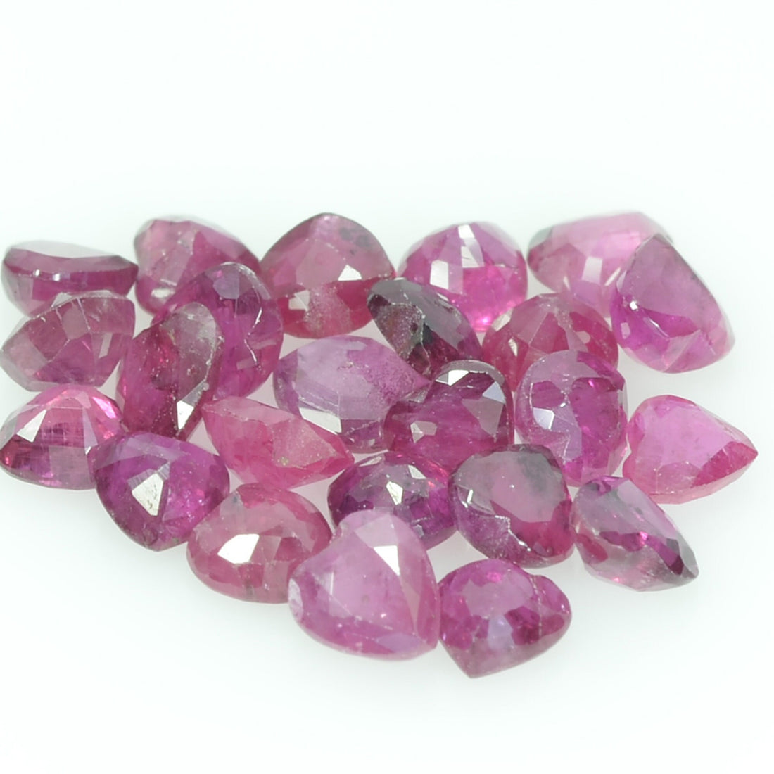 3.25 mm Lot Natural Ruby Loose Gemstone Heart Cut