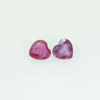 4 mm Lot Natural Ruby Loose Gemstone Heart Cut