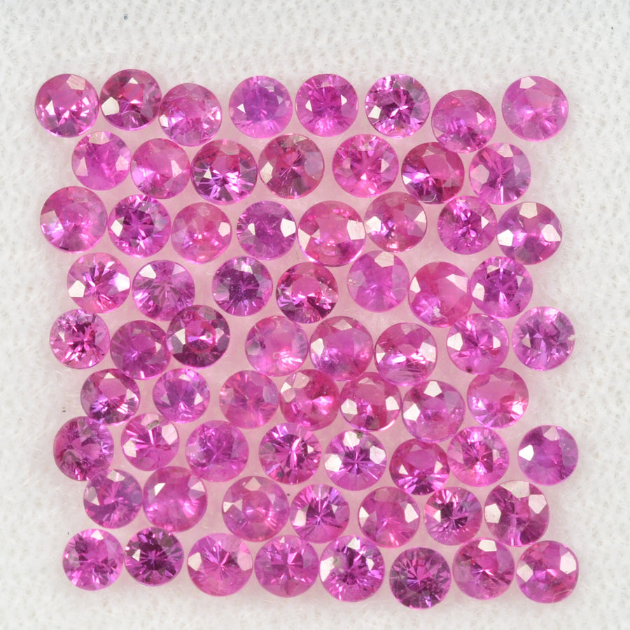 2.5 mm Natural Pink Sapphire Loose Gemstone Round Diamond Cut VS Quality AA Color