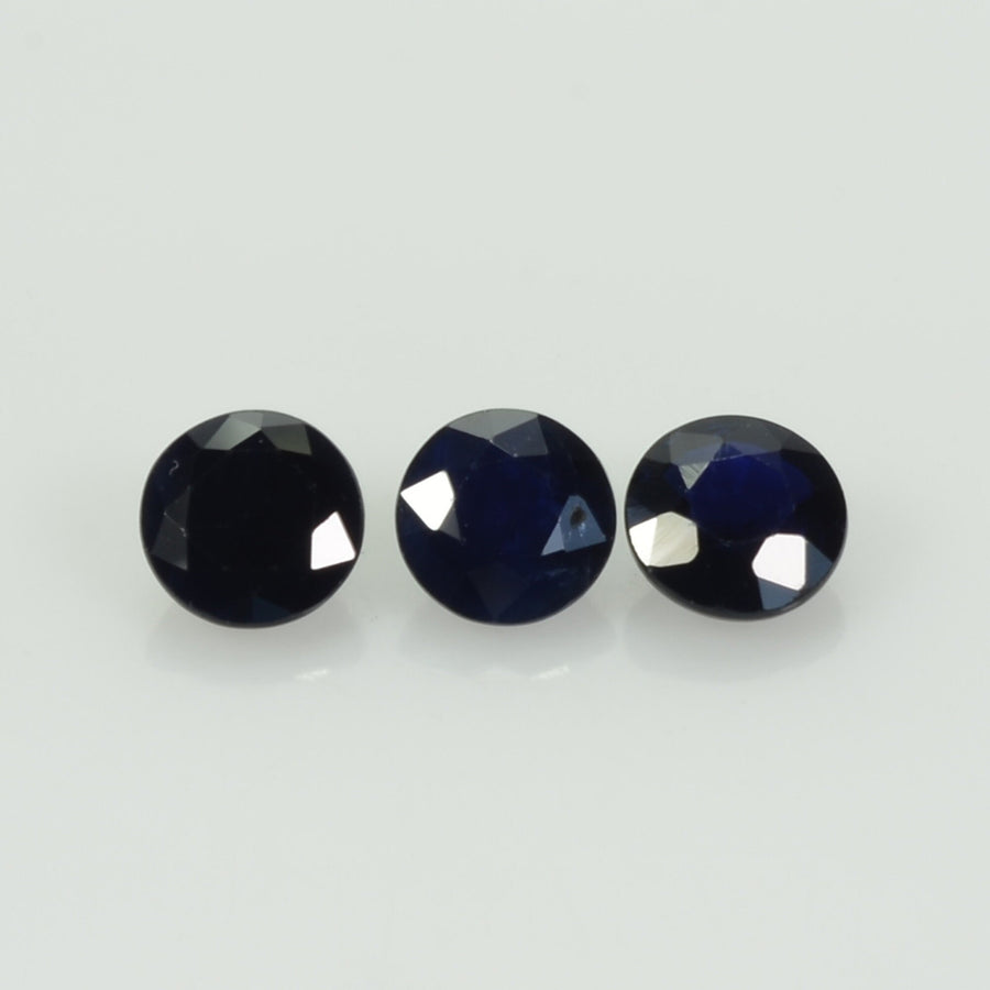 4.7-5.3 MM Natural Blue Sapphire Loose Gemstone Round Cut