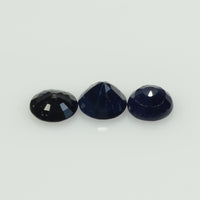 5.3-5.8 MM Natural Blue Sapphire Loose Gemstone Round Cut