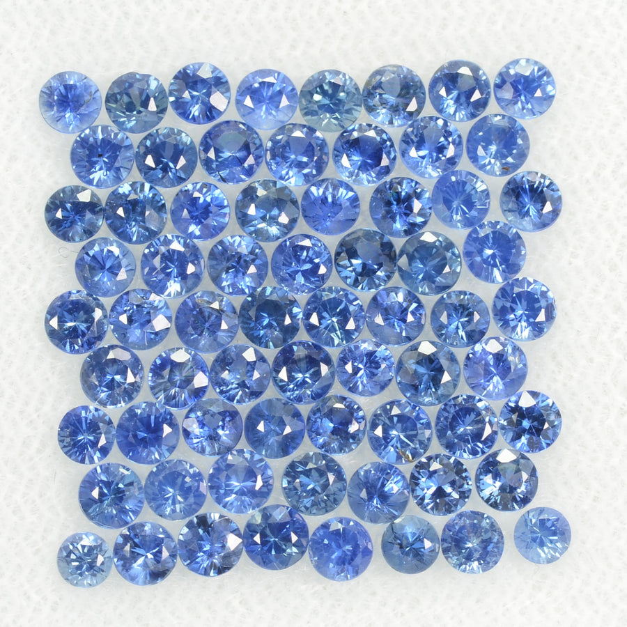 0.8-4.0 mm Natural Blue Sapphire Loose Gemstone Round Diamond Cut Vs Quality A+ Color