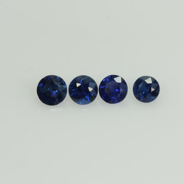 1.3-5.6 mm Natural Blue Sapphire Loose Gemstone Round Diamond Cut Vs Quality A+ Color