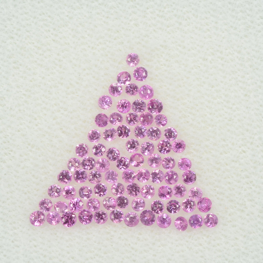 1.4-1.7 mm Natural Pink Sapphire Loose Gemstone Round Diamond Cut Cleanish Quality Color