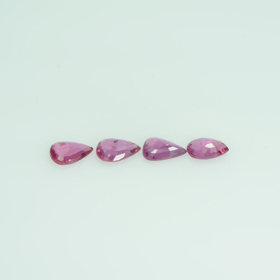 6x4 mm Natural Ruby Loose Gemstone Pear Cut