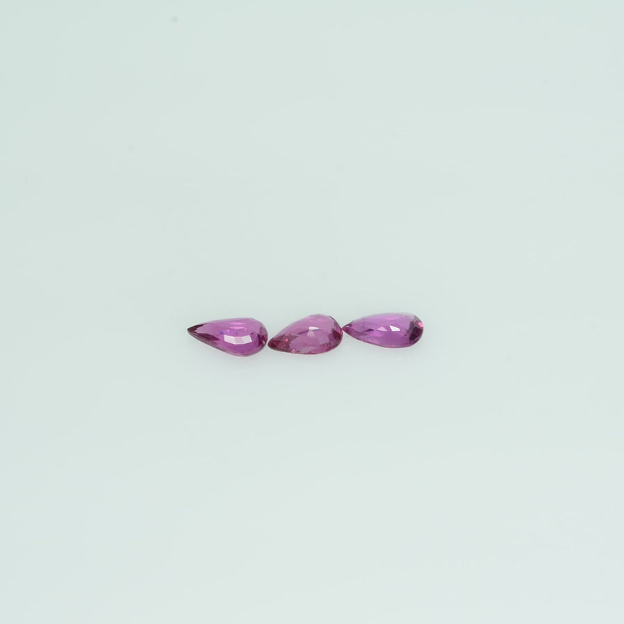 5x3 mm Lot Natural Ruby Loose Gemstone Pear Cut