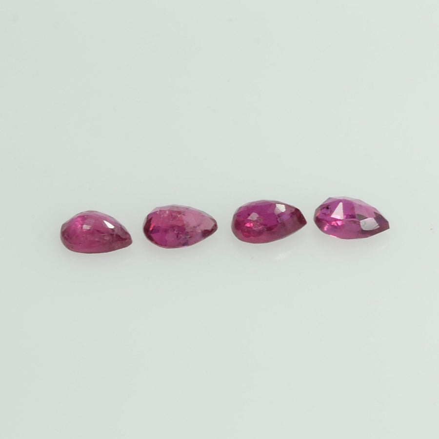 3x2 mm Natural Ruby Loose Gemstone Pear Cut